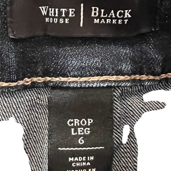 WHBM Dark Wash Distressed Crop Jean - Size 6 - Picture 7 of 7